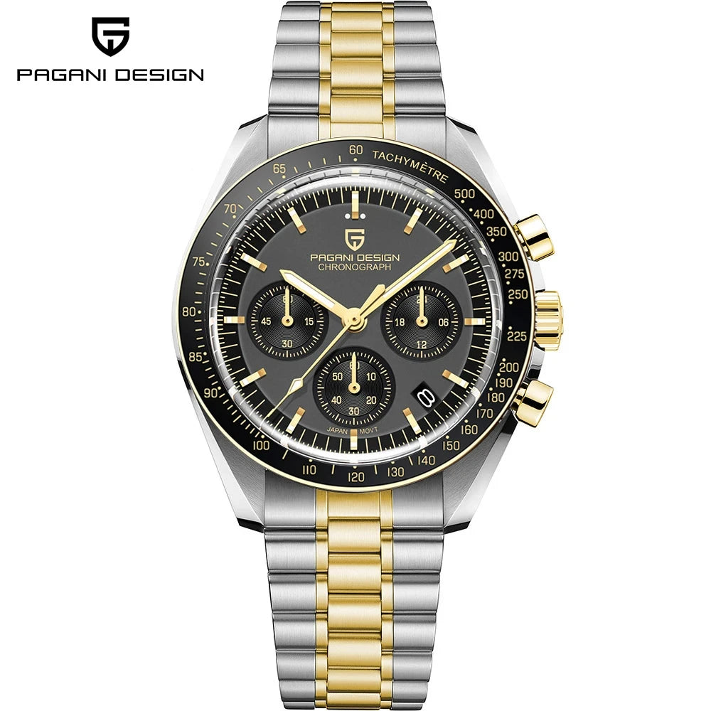 PAGANI DESIGN Moon Mens Watch Chronometer Sapphire Mirror Sports Quartz Watch For Men Waterproof Luminous Relogio Masculino 2025