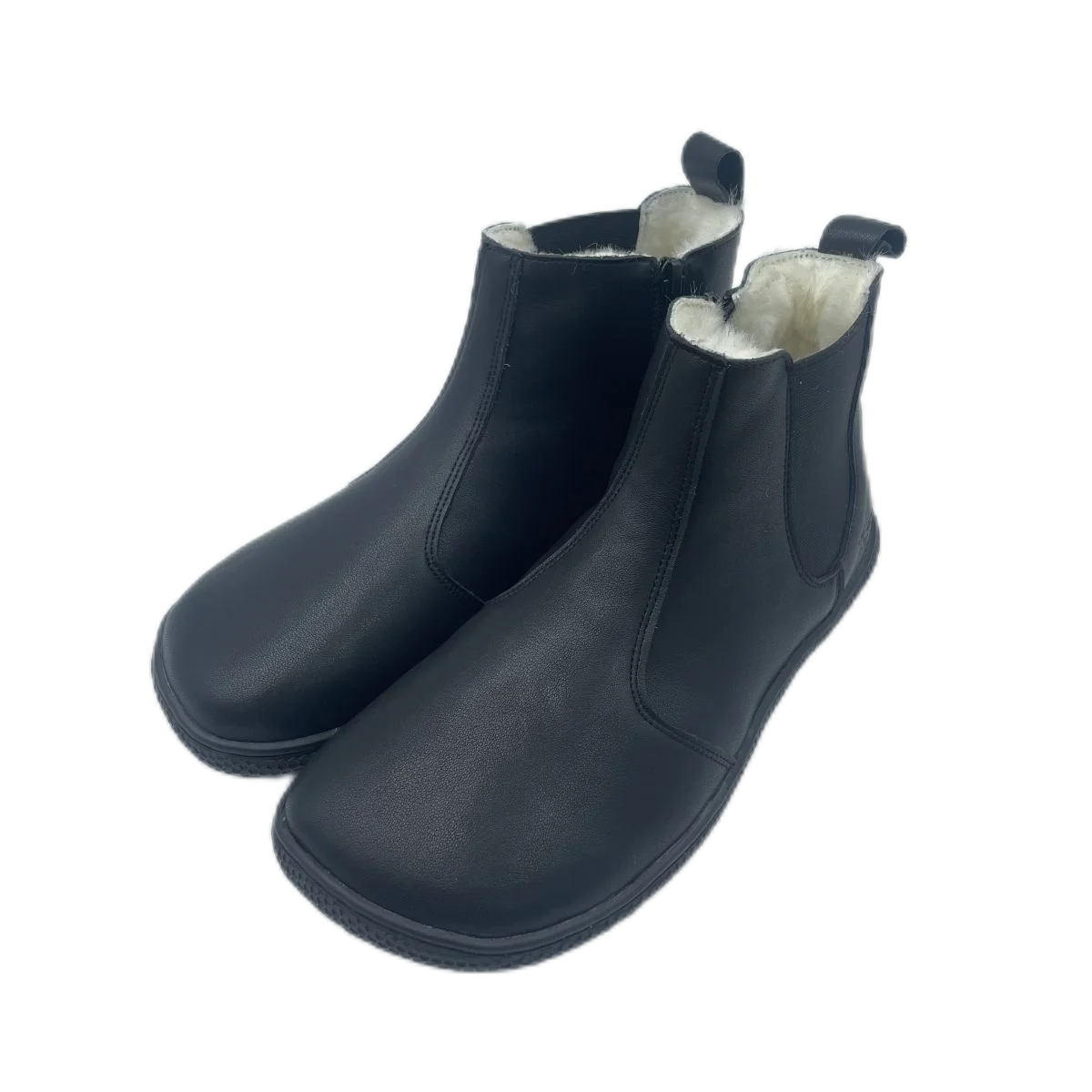Tipsietoes Chelsea Barefoot Genuine Leather Winter Boots With Warm Real Natural Fur Linning And Insole For Women Zero Drop Sole