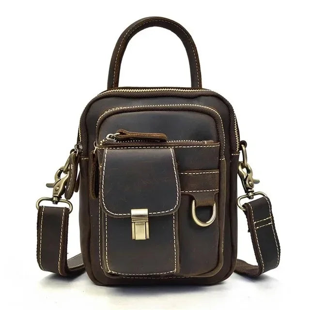 Genuine Leather Shoulder Waist Bag Small Mens Womens Natural Skin Crossbody Phone Bag Portable Front Mini Bags Anti Theft