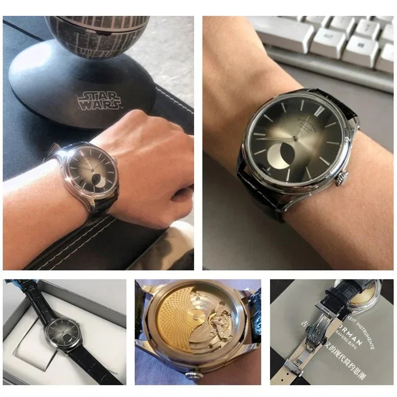 BORMAN Stainless Steel Men Mechanical Watch Power Reserve 80Hour Moon Phase Automatic Watch Sapphire Glass Waterproof 50M Watch