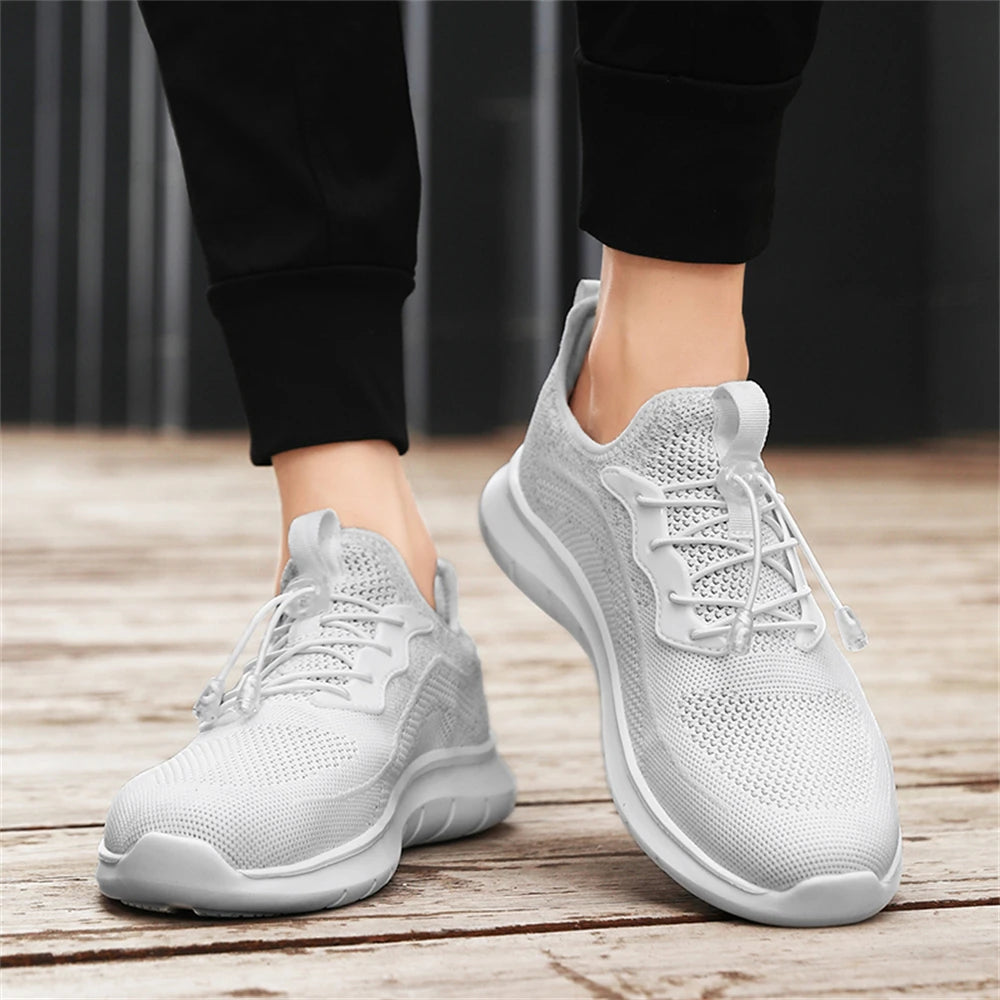Men's Spring Summer Woven Sneakers, Breathable Adjustable Buckle Durable Outdoor Running Workout Shoes