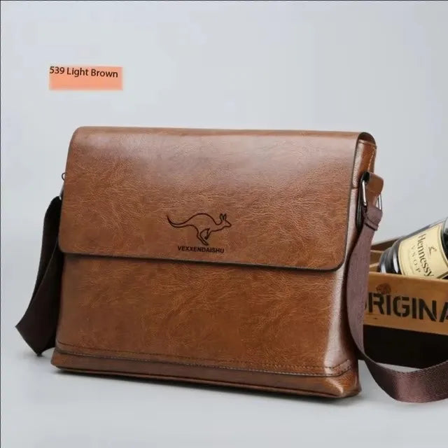 Men Shoulder Bag For IPAD Leather Business Handbag Men Messenger Bag Large Side Sling Bag Fashion Man Crossbody Briefcase