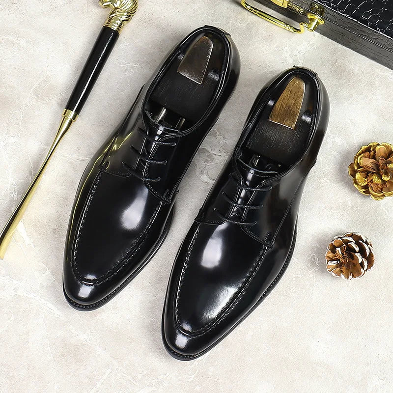 Luxury Men's Oxford Shoes Fashion Italian Leather Shoes Formal Men's Shoes Black Brown Lace Up Wedding Office Dress Leather Shoe