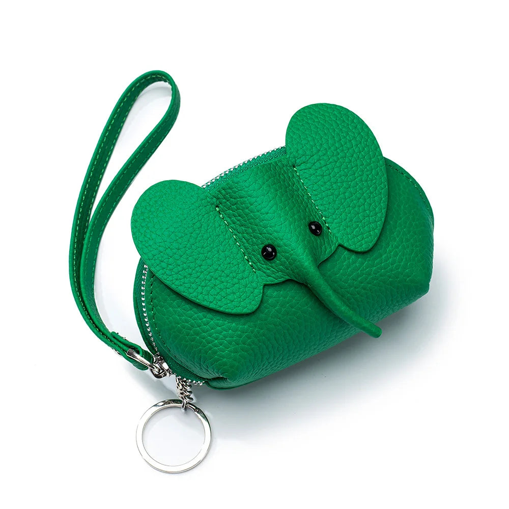 Brand New Zipper Coin Purse Key Bag Leather Japanese Elephant Coin Pouch for Women Cute Card Lipstick Storage Bags Mini Wallet