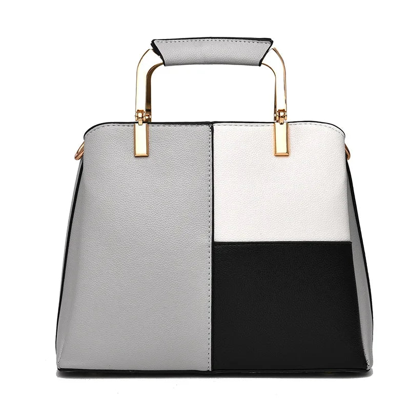 Women's bag fashion color matching handbag simple casual large capacity shoulder messenger bag