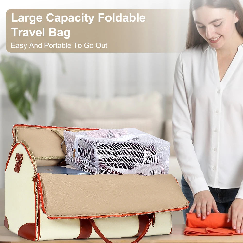 New Foldable Handbag Women's Travel Clothes Totes Large Capacity Luggage Handbag Sport Outdoor Fitness Multi Function Organizer