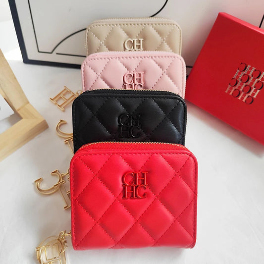 Exquisite Luxury Brand Short Solid Color Coin Women's Wallet High-quality PU Material Exquisite Brand Logo New Women's Wallet