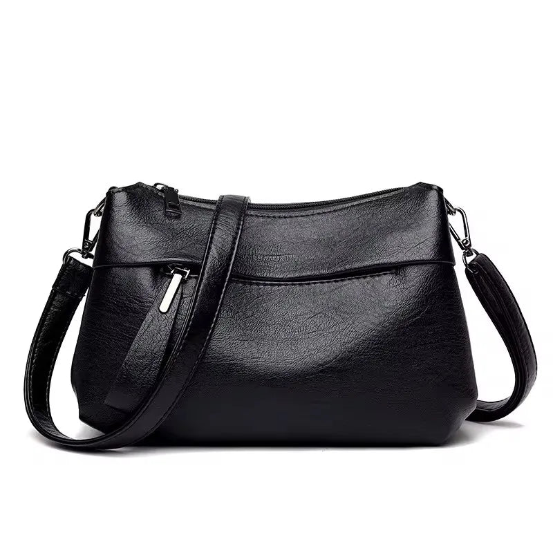 New Women's Shoulder Purse Bag Fashion Atmosphere Crossbody Messenger Bag Women's Large-capacity Mother Handbag Soft Leather Bag