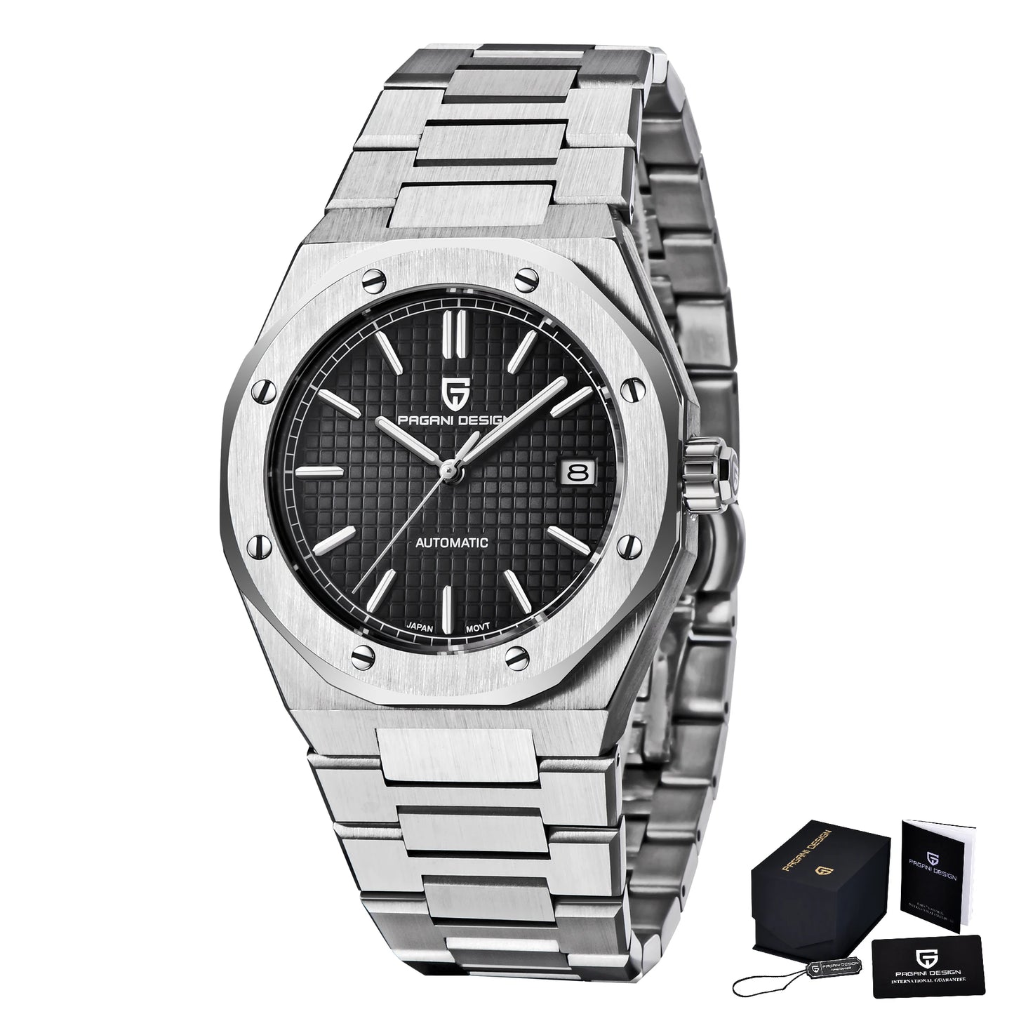 PAGANI DESIGN-Automatic Mechanical Watches for Men, Sapphire Glass AR Coating, Stainless Steel Clock, 40mm, YN55