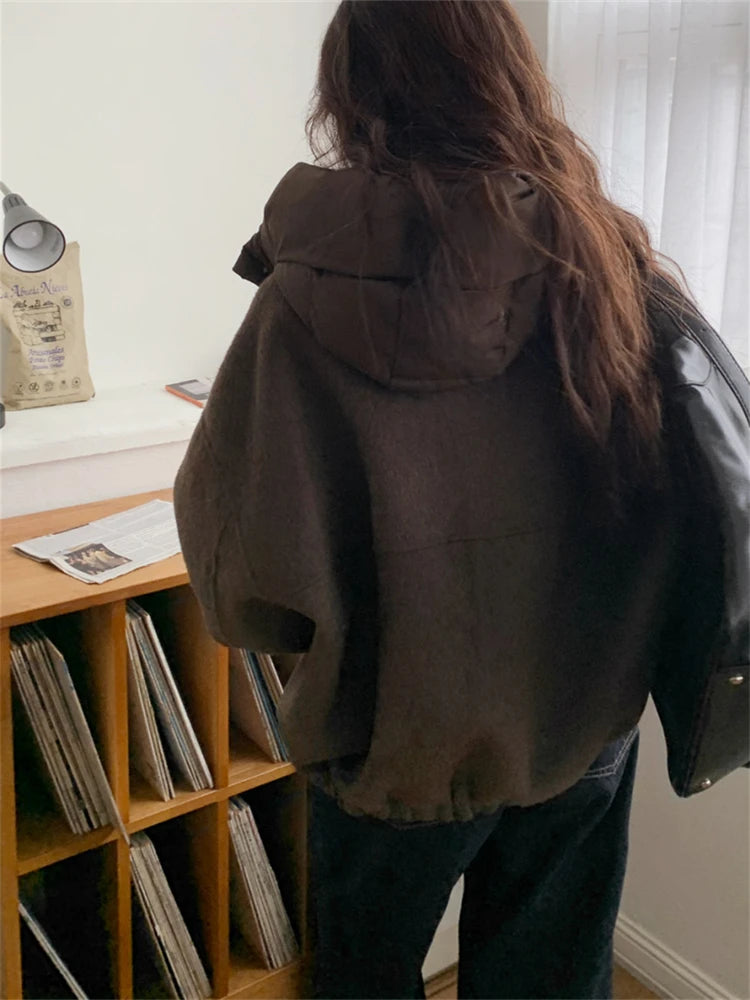Womens Parkas Winter Coat Female Trench Jacket Women Maxi Long Parka Mujer Woolen Overcoat Casual Oversize Windbreaker