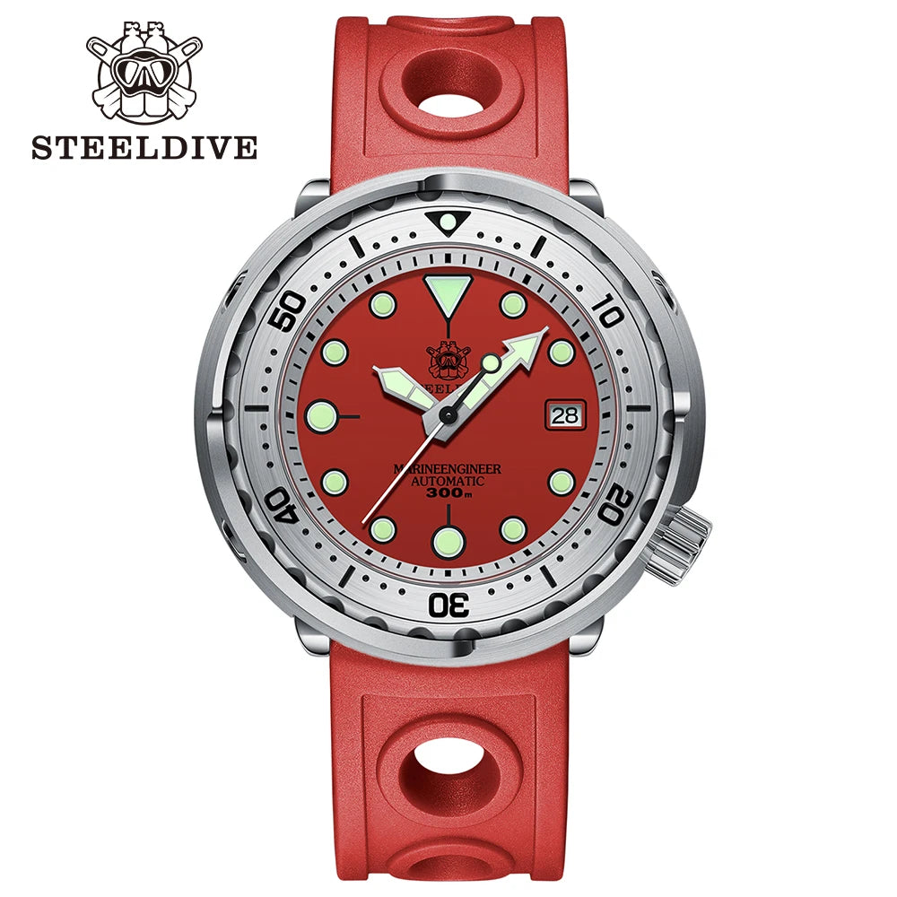 STEELDIVE SD1986 New Arrival 47.5MM Steel Bezel Insert Super Green Luminous 300M Waterproof NH35 Automatic Mens Dive Watch Reloj