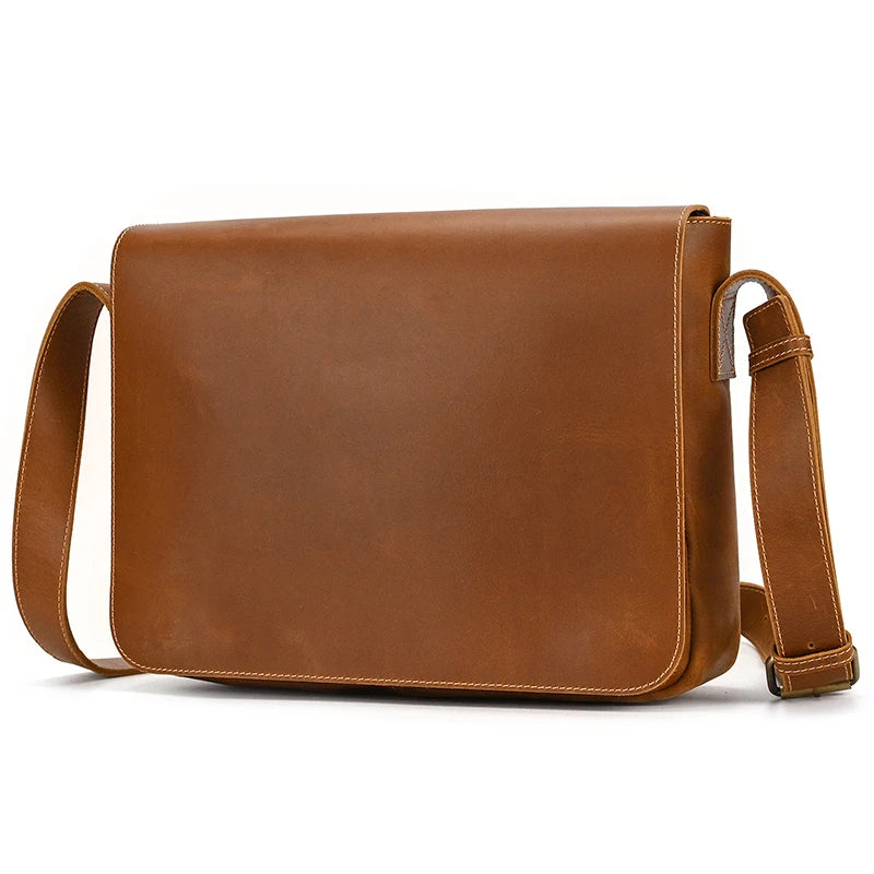 Vintage Crazy Horse Leather Men's Briefcases Laptop Bag Office Bags for Men Cover Messenger Bags Men's Leather Bag Computer Bags