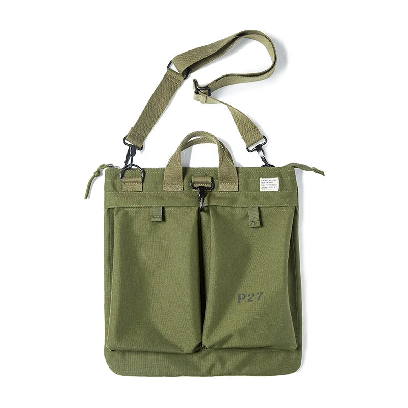 Maden Men's Flyers Helmet Canvas Bag Large Capacity Crossbody  Shoulder Messenger Bag Designer Tablet Computer Handbag