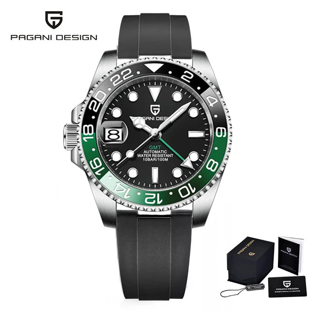 PAGANI DESIGN Sapphire Glass 40MM Ceramic GMT Mechanical Watches 100m Waterproof Classic Luxury Men Automatic Watch Reloj Hombre