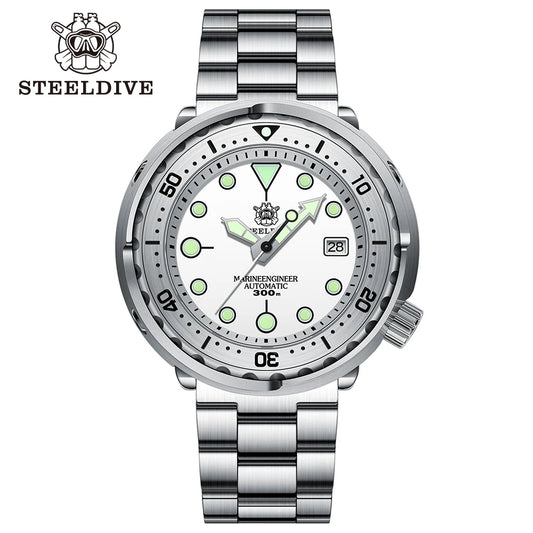 STEELDIVE SD1986 New Arrival 47.5MM Steel Bezel Insert Super Green Luminous 300M Waterproof NH35 Automatic Mens Dive Watch Reloj