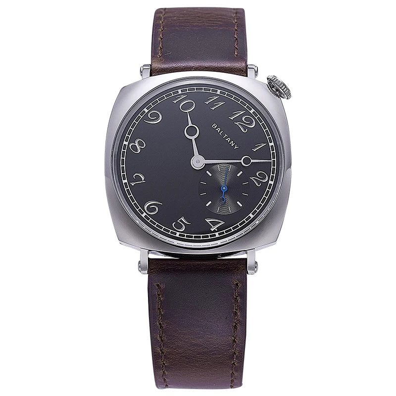 Baltany Reminiscent Quartz Watches Reproduced From VC1921 S4072 38mmDial Heat-treated Blue Hands Square Case  Vintage Wristwatch