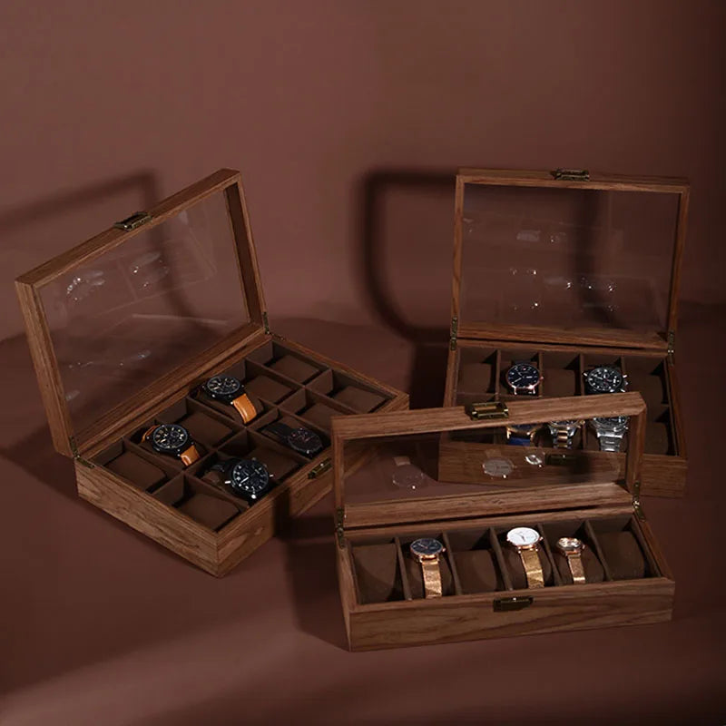 Walnut wood more than receive a case wrist watches collection box display transparent display boxes, watches boxes