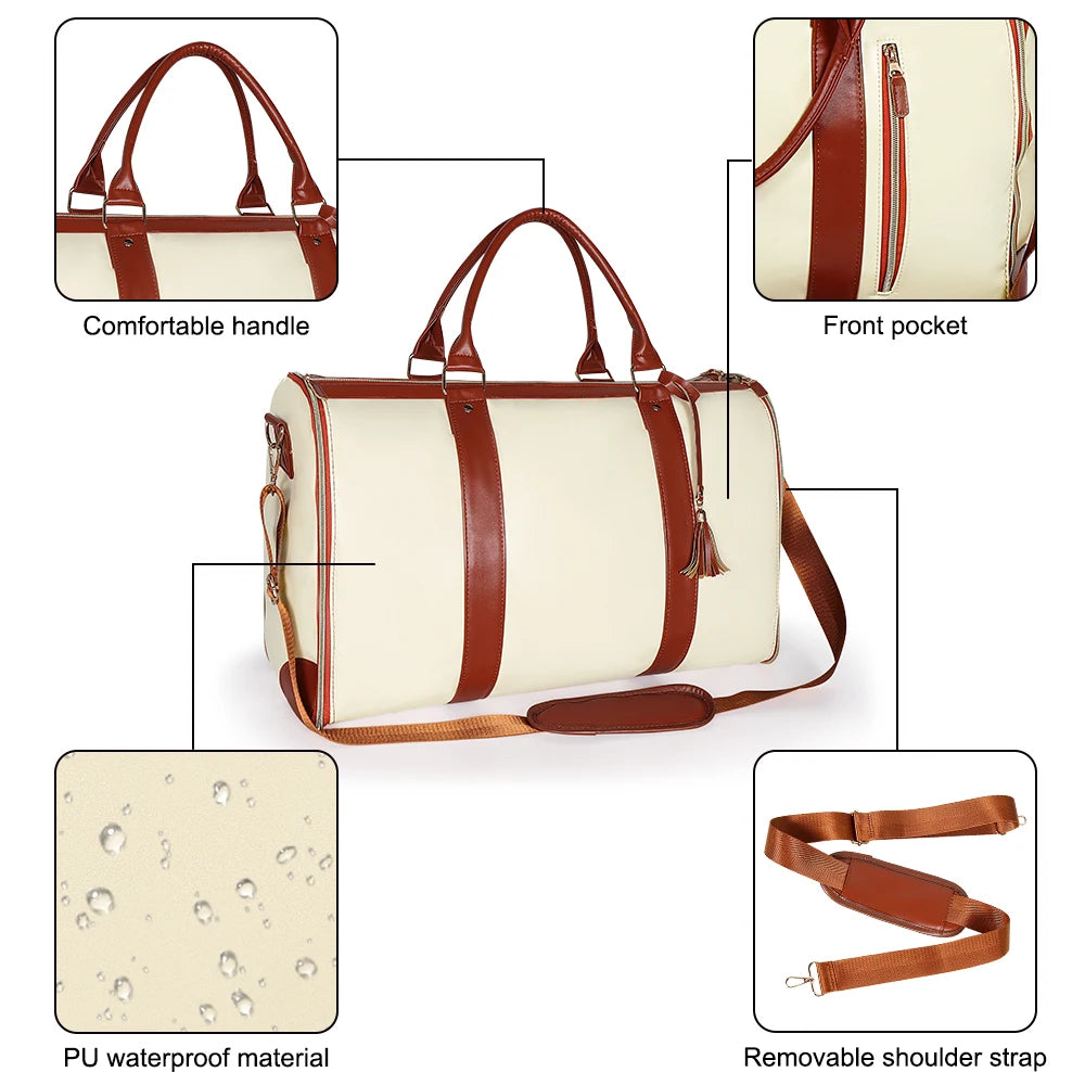 New Foldable Handbag Women's Travel Clothes Totes Large Capacity Luggage Handbag Sport Outdoor Fitness Multi Function Organizer