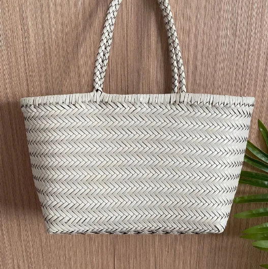 Handbags Women's Genuine Leather Shoulder Bag Luxury Woven Casual Shopping Bag Vintage Basket Tote Large Cowhide Hand Bags Lady