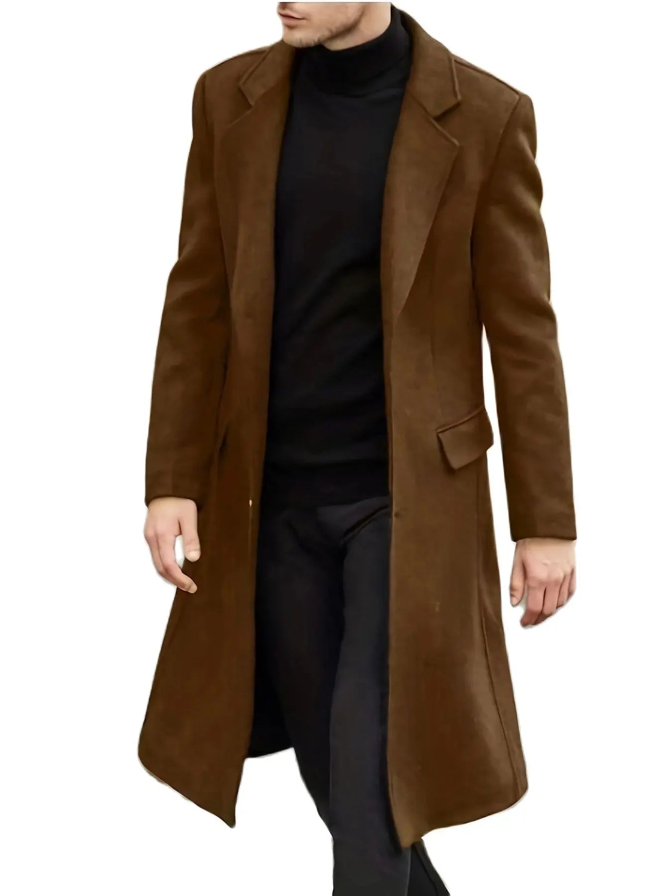 New men's coat British style long casual windbreaker autumn and winter aura commuter top coat for men