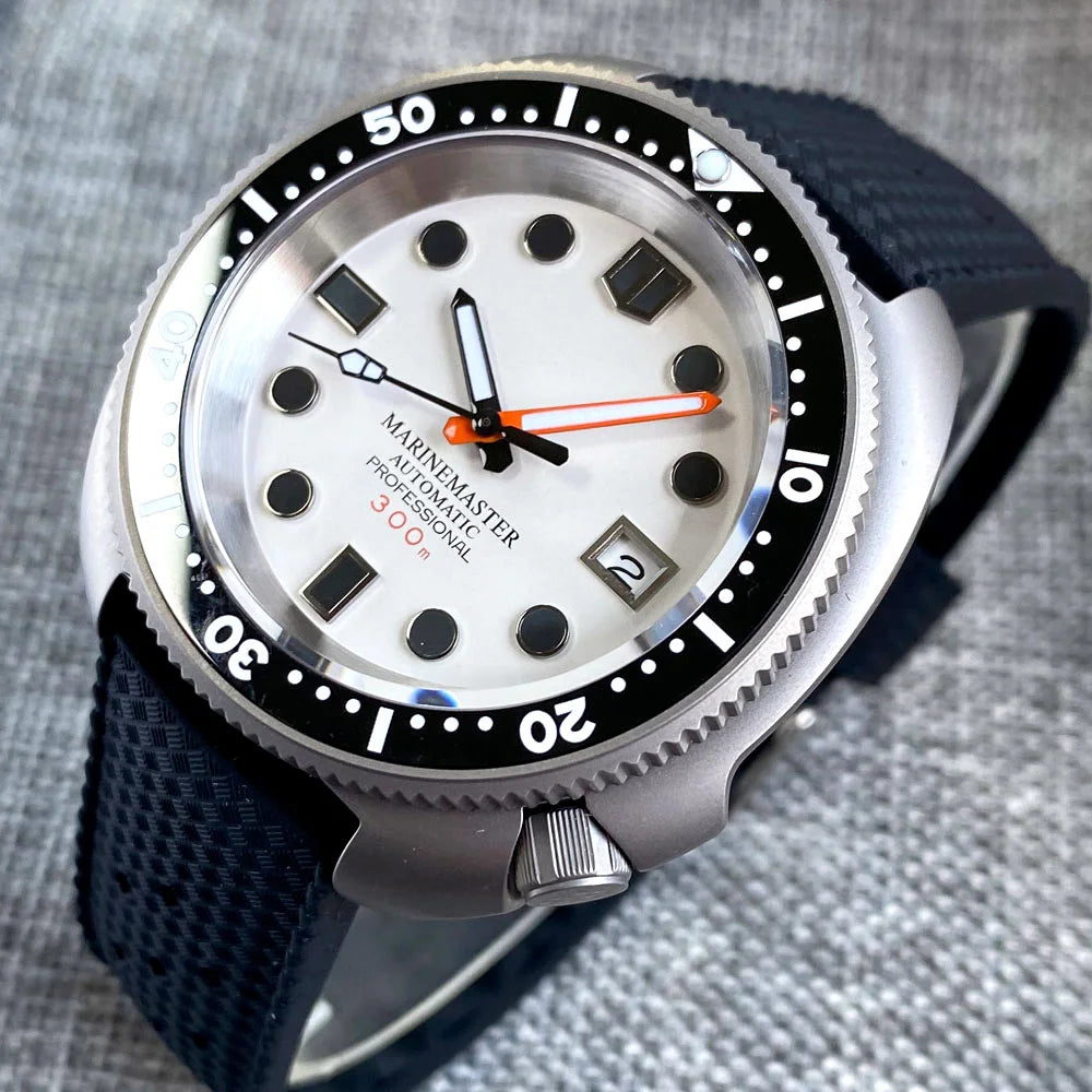 Tandorio Titanium Material Turtle Automatic Watch Men 200M Waterproof MOP Dial 120clicks Bezel Tropical Band Diver Reloj Hombre