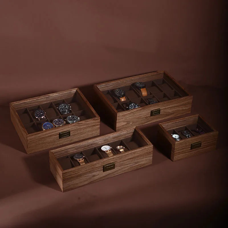 Walnut wood more than receive a case wrist watches collection box display transparent display boxes, watches boxes
