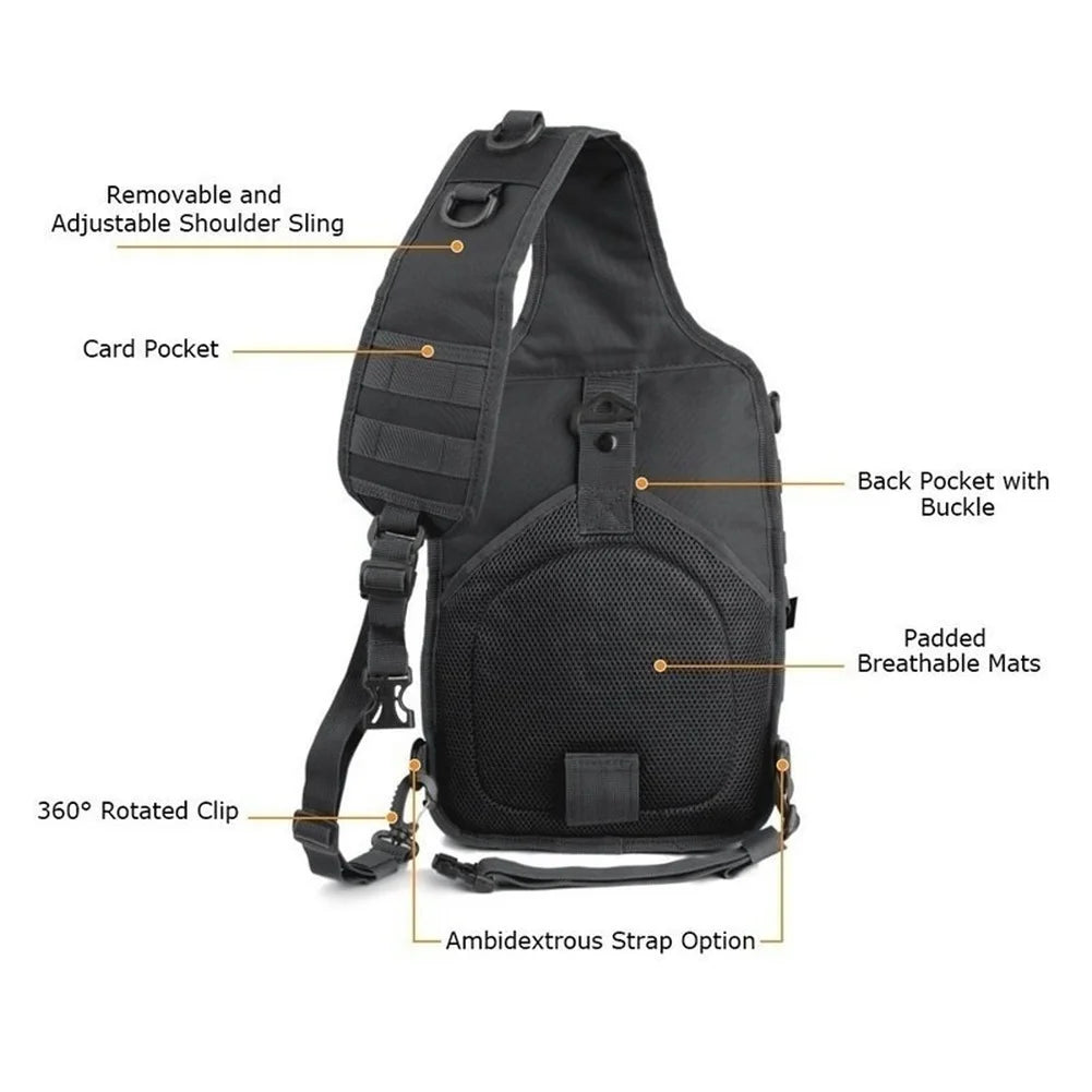 Sling Backpack Molle Waterproof Rucksack Bag Shoulder Bags Hiking Camping Travelling Backpacks Chest Bags