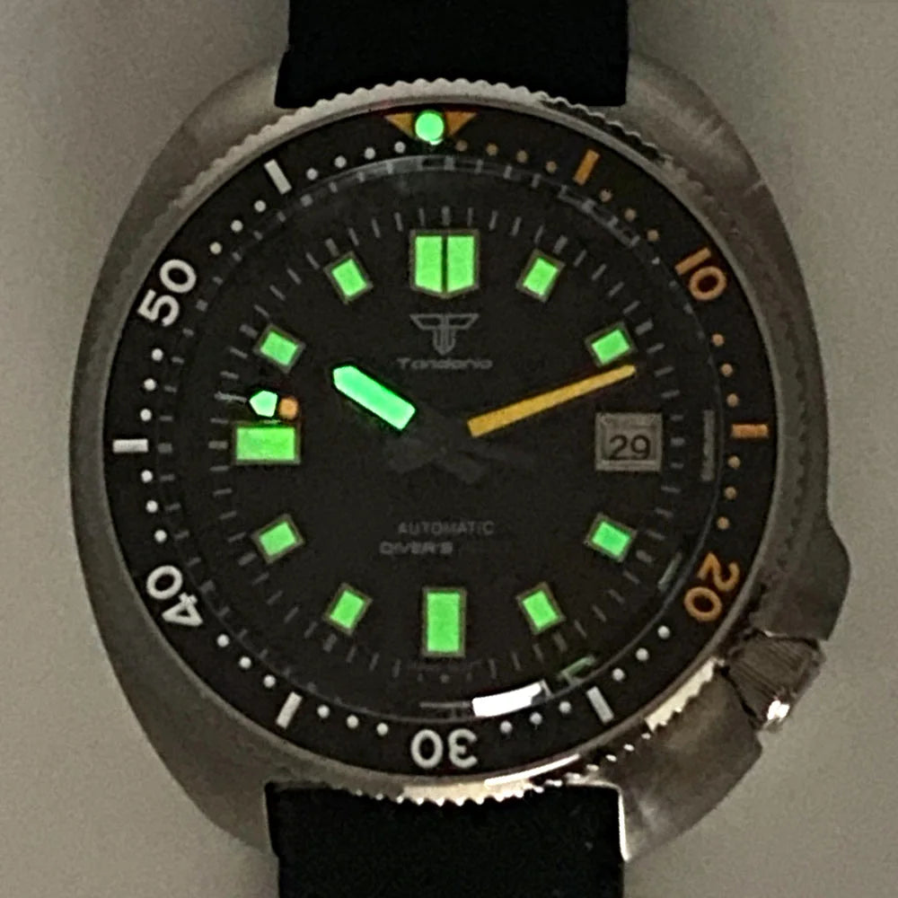 Tandorio Captain Diver Turtle Mechanical Watch for Men NH35A 30bar Wateproof Steel Wristwatch 4.1 Crown 120clicks Bezel
