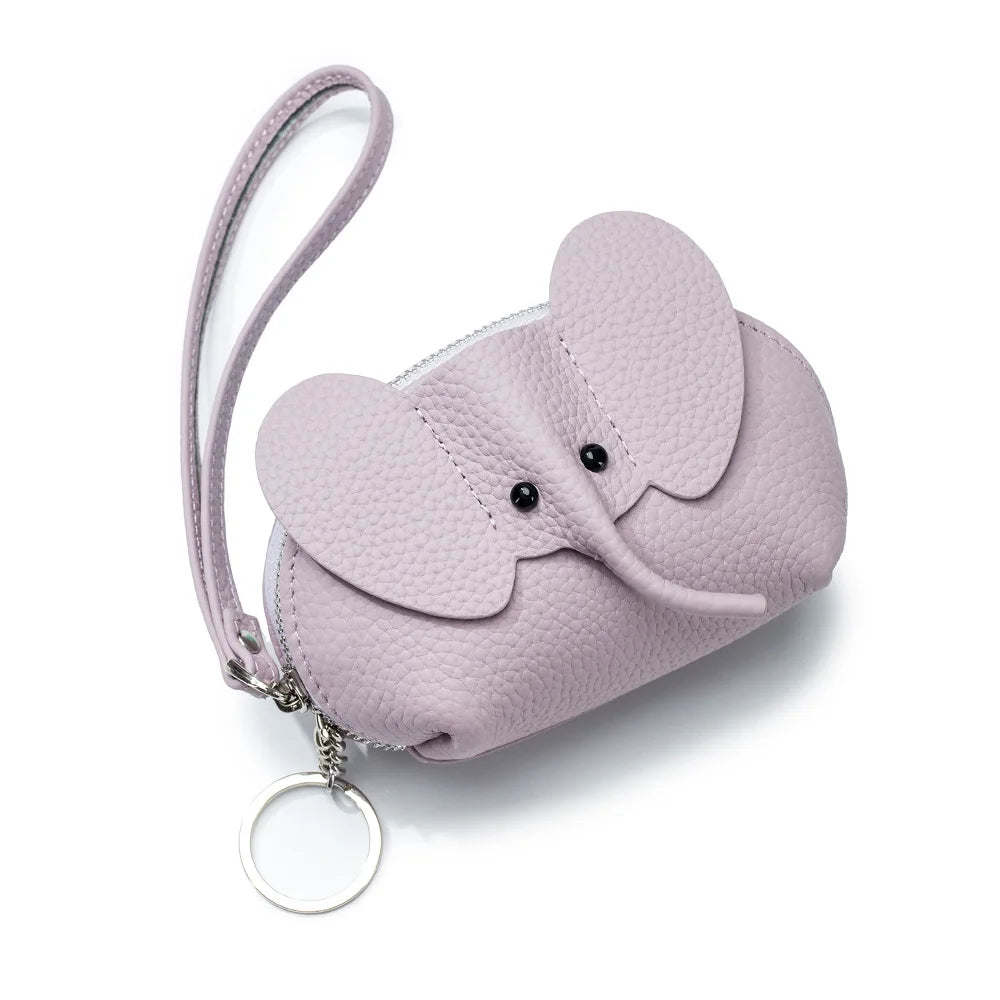 Brand New Zipper Coin Purse Key Bag Leather Japanese Elephant Coin Pouch for Women Cute Card Lipstick Storage Bags Mini Wallet