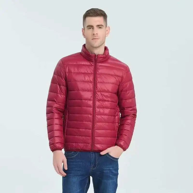Winter Down Jacket Men White Duck Coat Windproof Warm Travel Camping Overcoat New in Thicken Solid Color Hooded Male Clothing