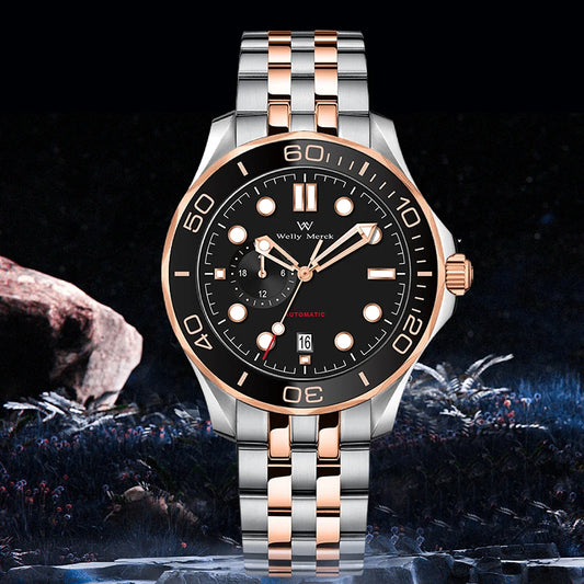 WM Watch Automatic Mechanical Watches Waterproof  Business Stainless Steel Sapphire Miyota 8217 Welly Merck Watch For Men WM148