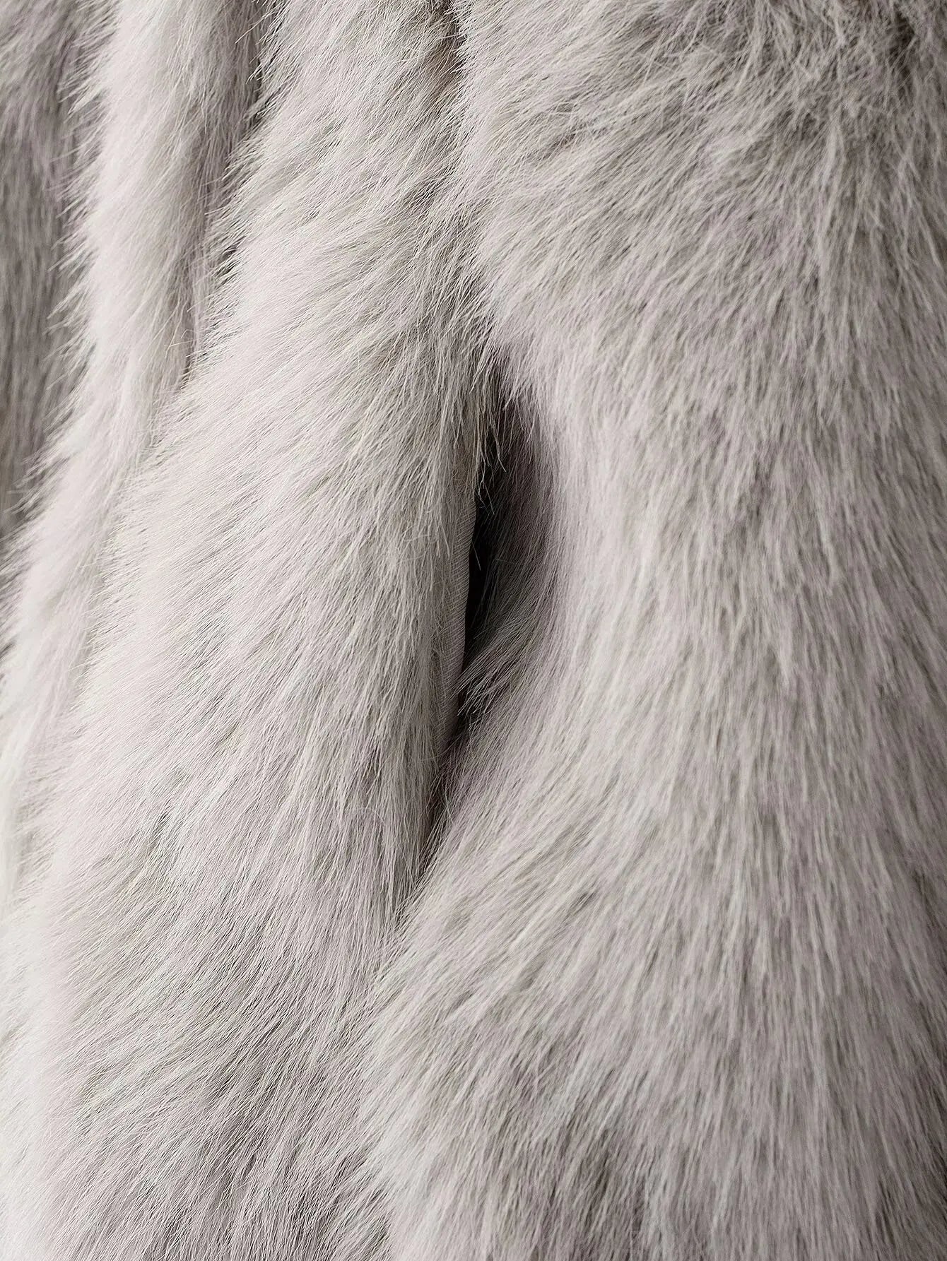 European and American style winter new fashion all-match lapel faux fur jacket