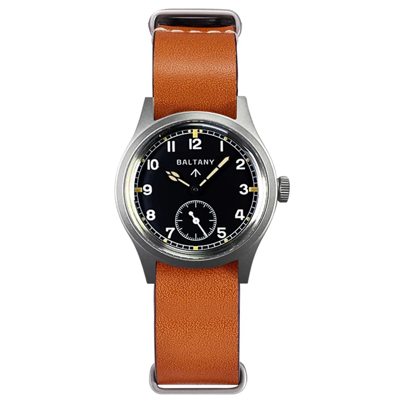 Baltany Retro Automatic Watch Men S2025 Fabric Strap St1701 Classic Subsecond Hand Luminous 36mm Mechanical Vintage Watch
