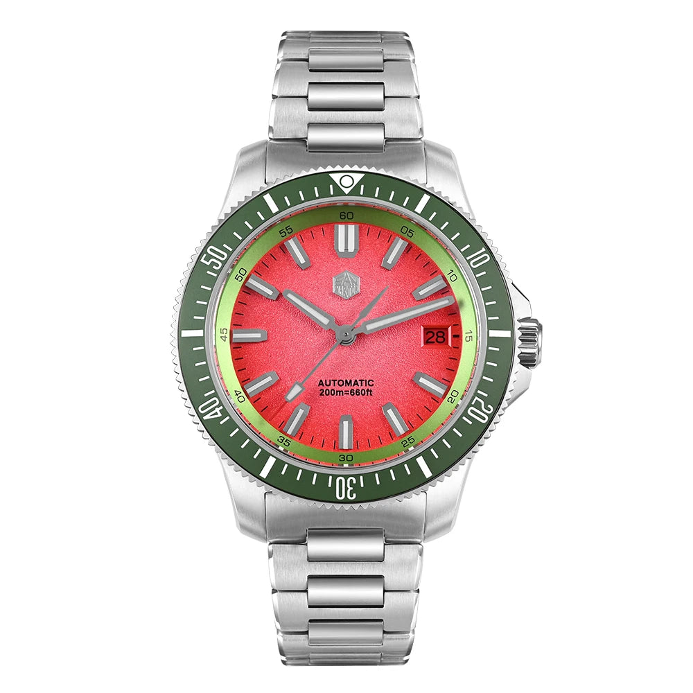 2025 San Martin New 40mm Diver Watch Stainless Steel NH35 Automatic Mechanical 200m Waterproof Men Timepiece Luminous SN0118G-B