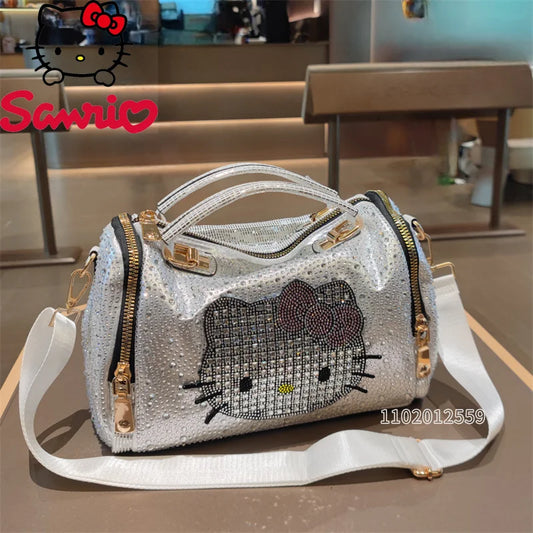 Hello Kitty New Diamond-studded Women's Handbag Fashionable Diamond-studded Women's Shoulder Bag, Large-capacity Women's Bag