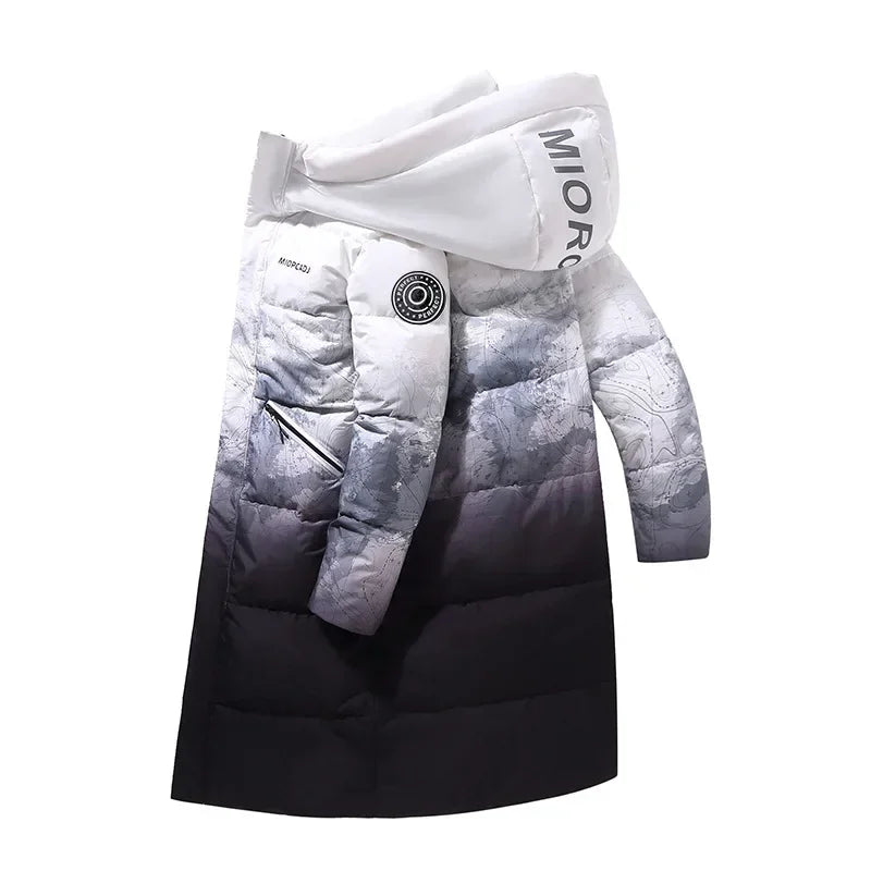 Winter Mens Down Parkas High-quality -30 Outdoor Snowfield Down Jackets Long Male White Duck Thicked Warm Hooded Jacket Coat