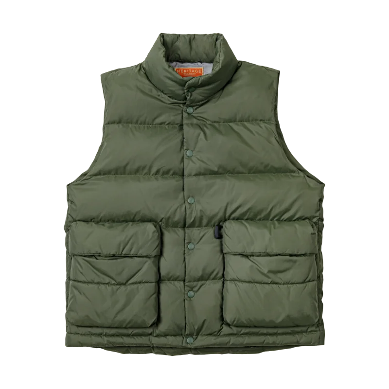 Maden Men's Autumn and Winter Down Vest White Duck Down Filling Thickened Warm Stand-up Outerwear Vests Large Double Side Pocket