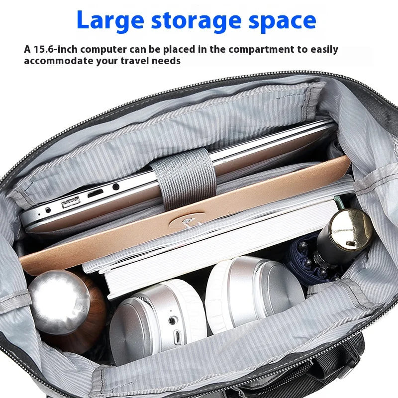 Business Men Shoulder Bag Multilayer Multifunctional Tablet and Document Handbag Diagonal Cross bag Leisure Briefcase