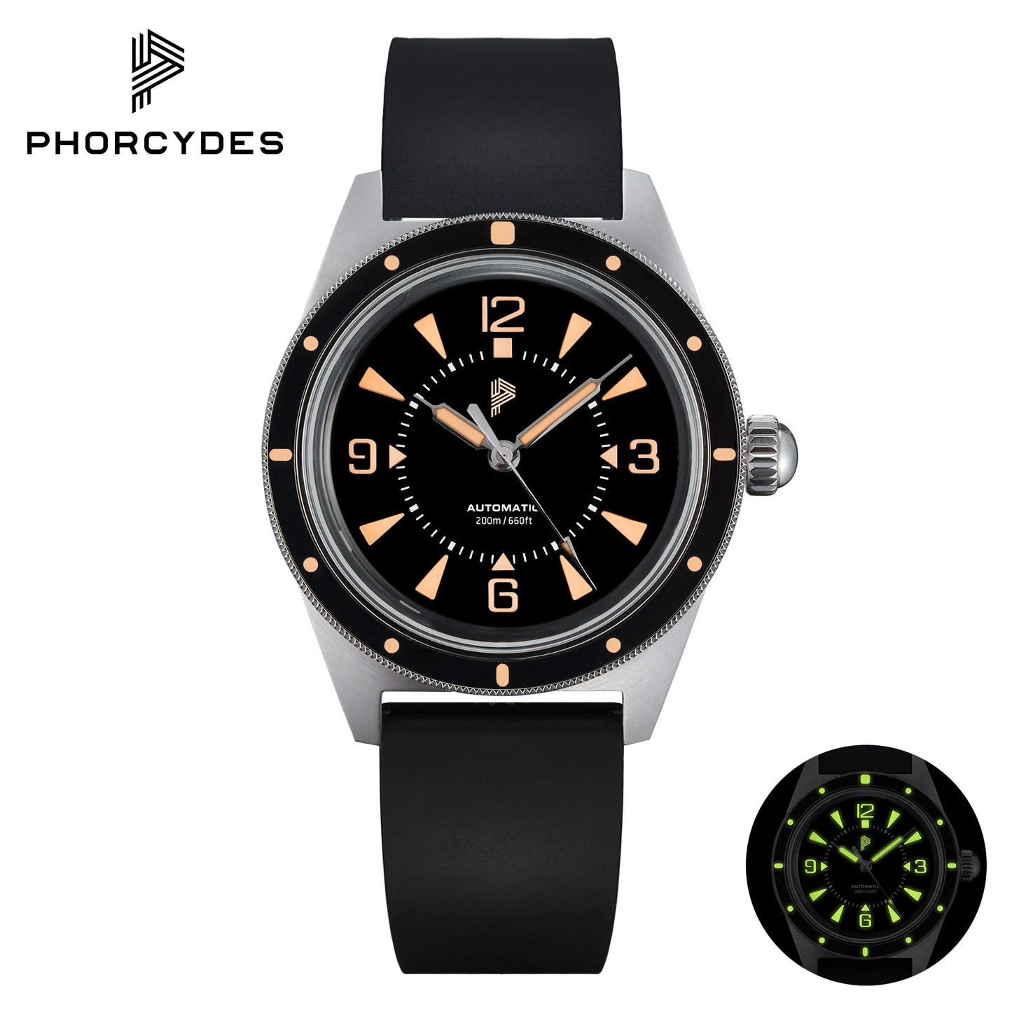 PHORCYDES PH-2  LIP homage watches 3D solid lume dome glass NH35A automatic mechanical watches