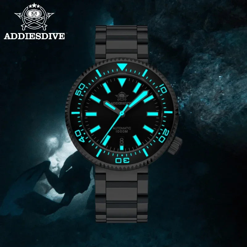 ADDIESDIVE MY-H6 1000m Men's Diving Watch Sapphire Glass Automatic Mechanical Wristwatch Super Luminous Calendar Luxury Watches