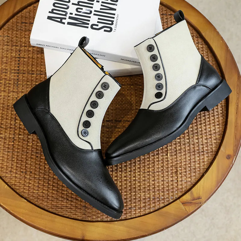 Original Suede Chelsea Boots Men Breathable Designer Zip Ankle Boot Man Comfy Pointed Mens Brogue Shoes Size 46 botas masculino
