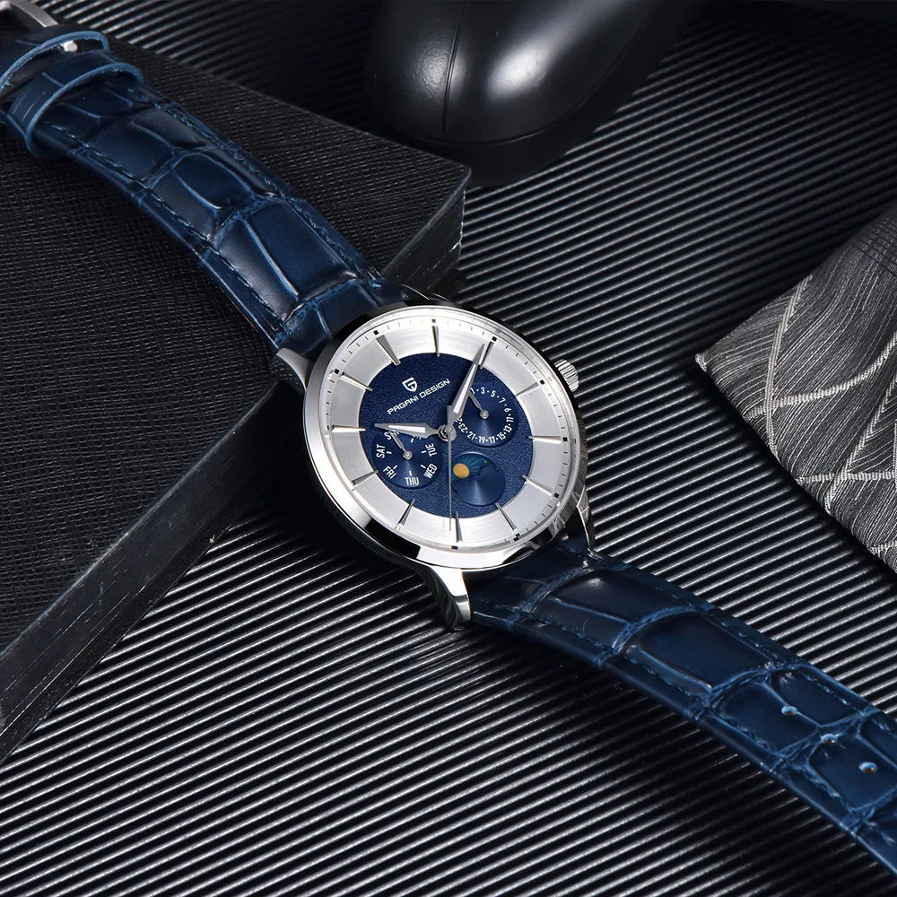 2025 PAGANI DESIGN New 40MM Multifunctional Men Quartz Watches 100M Waterproof Top Brand Sapphire Glass Moonphase Watch for Men