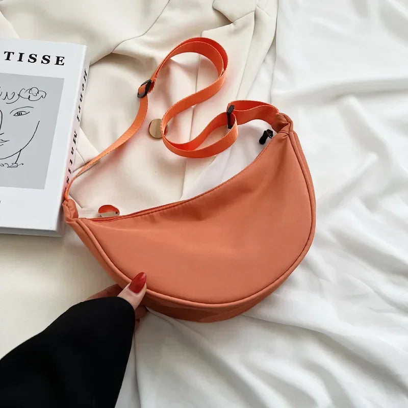 Women Shoulder Bags Women Solid Color Nylon Dumpling Messenger Bag 2024 New Trendy Lightweight Large Capacity Underarm Bag