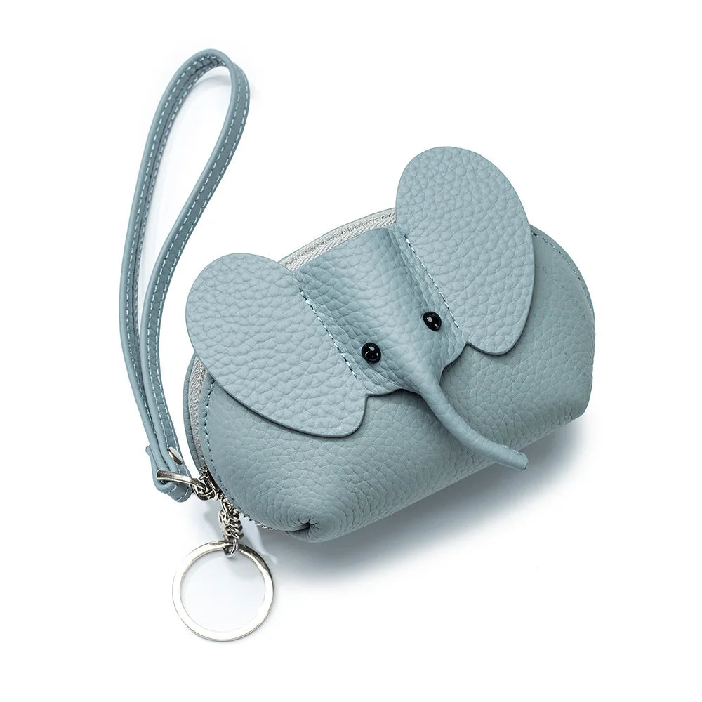 Brand New Zipper Coin Purse Key Bag Leather Japanese Elephant Coin Pouch for Women Cute Card Lipstick Storage Bags Mini Wallet