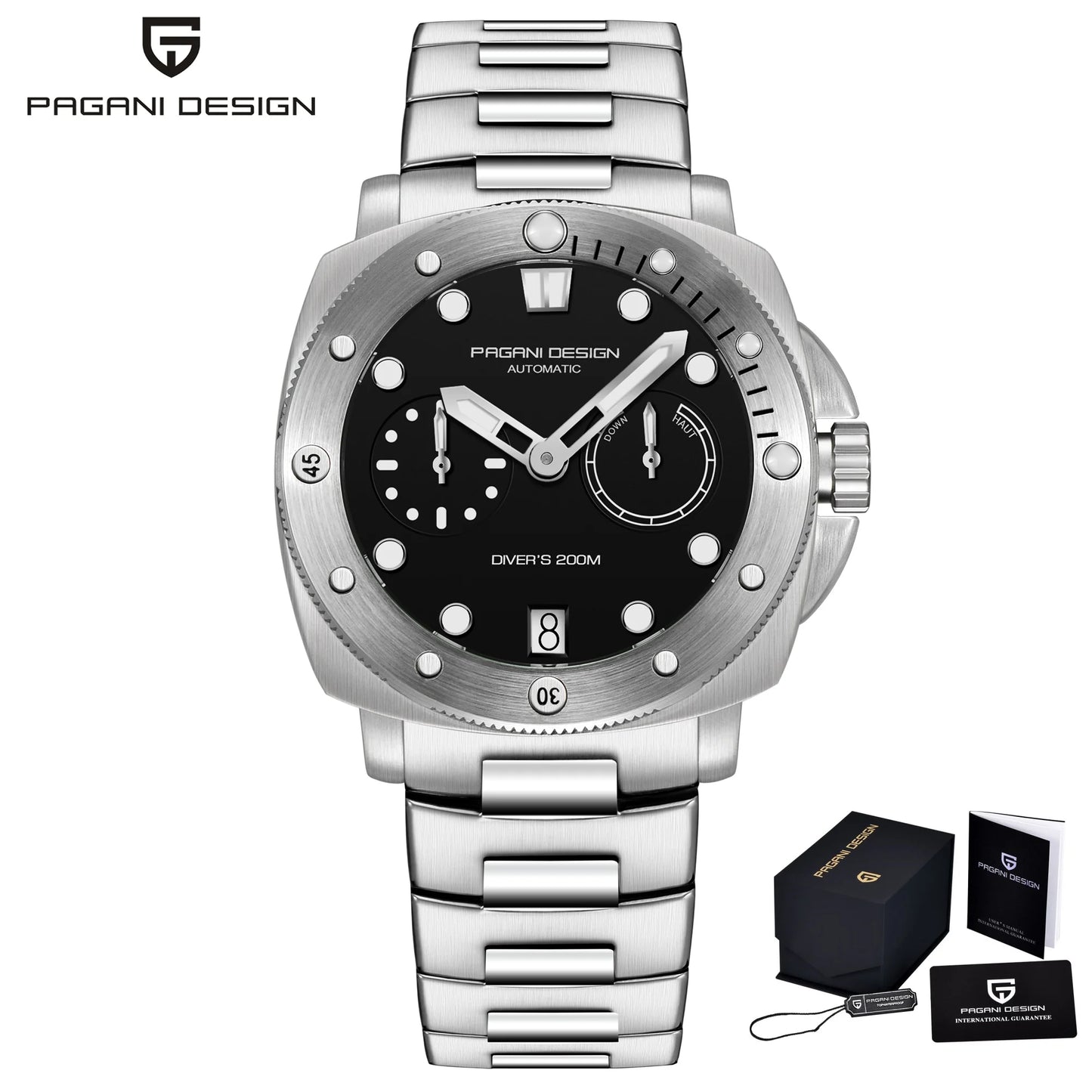 PAGANI Design New Men Automatic Mechanical Watches Diver Watch For Top Brand Luxury 200M Waterproof AR Sapphire Watch for Men