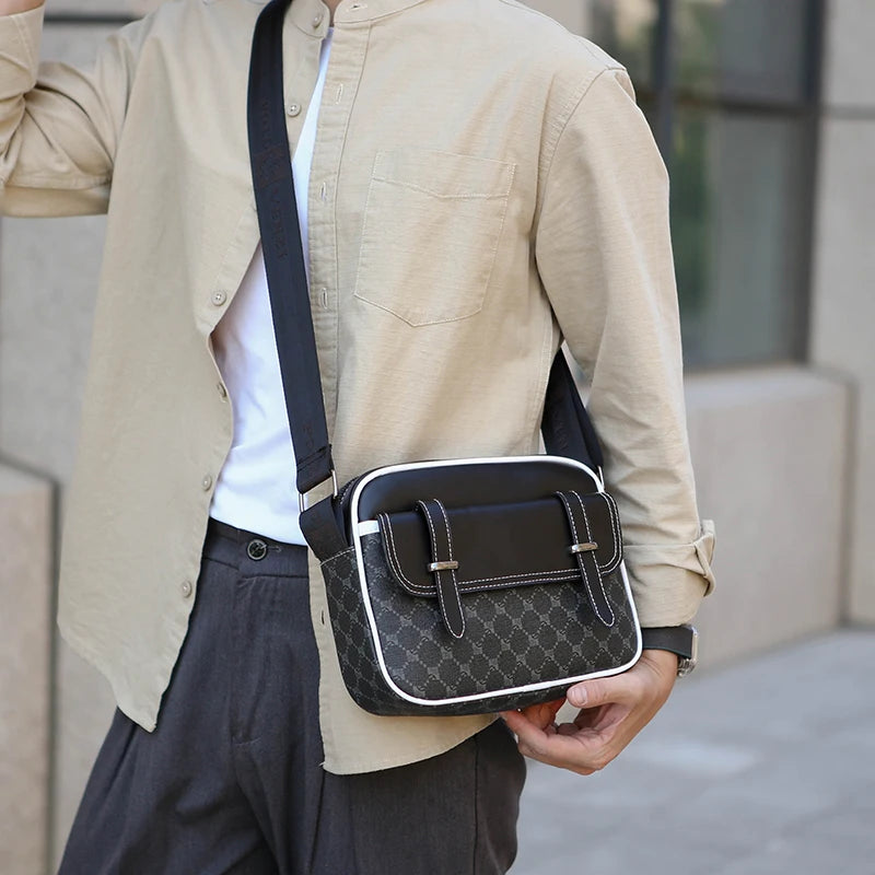 Fashion Casual Men Small Shoulder Bag Durable Soft PU Leather Men's Messenger Bag Luxury Design Male Shopping Handbag Phone Bag