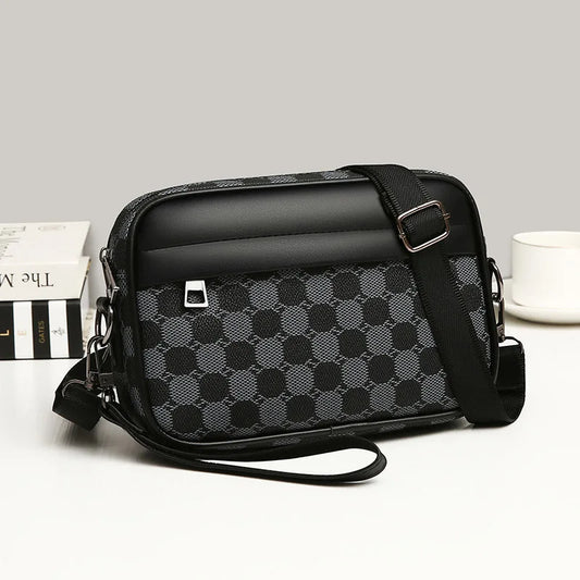 Top-quality PU Leather Men Waist Packs Business Crossbody Bags for Male Fashion Travel Storage Phone Shoulder Bags Clutch Bag