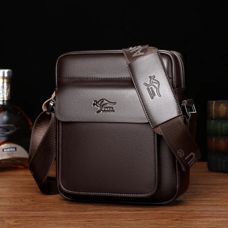 Luxury Brand Business Messenger Bag Men Leather Crossbody Bags For Men Shoulder Bags Male Black Brown Casual Sling Bag For IPAD