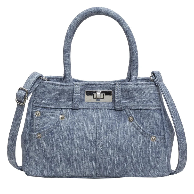 High Quality Women Denim Handbags Fashion Ladies New Shoulder Messenger Bags for Women Casual Female Hasp Tote Shopping Bag