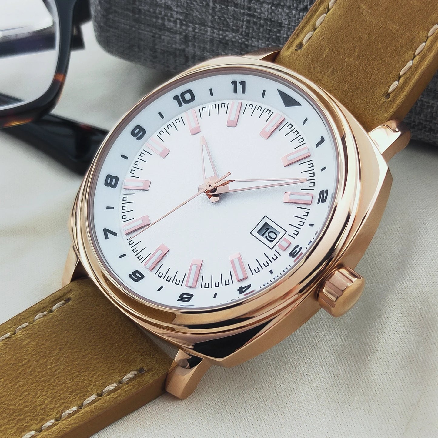 CORGEUT 42mm Classic Square Mechanical Watches for Men Japan NH35 Movement Sport Luxury Clock Pilot Men Wristwatch